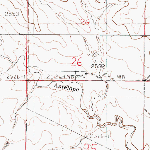 Topographic Map of 19N47E26CDDC01 Well, MT
