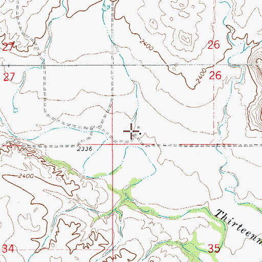 Topographic Map of 19N55E26CCCA01 Well, MT