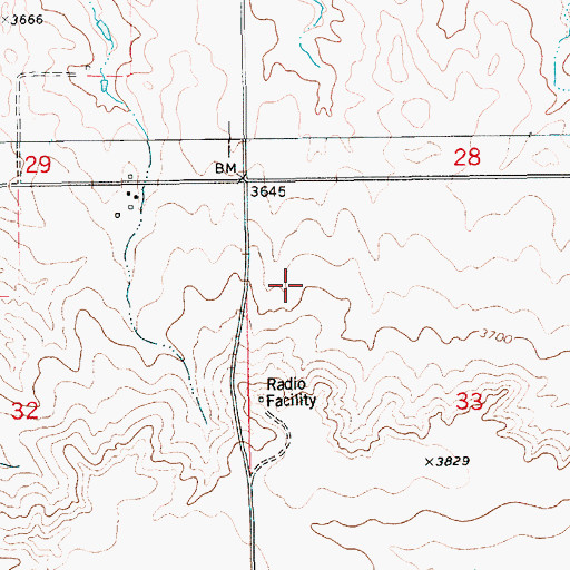 Topographic Map of 19N14E33BBCD01 Well, MT