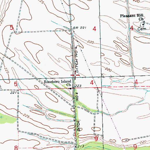 Topographic Map of Ditch Number 4, AR