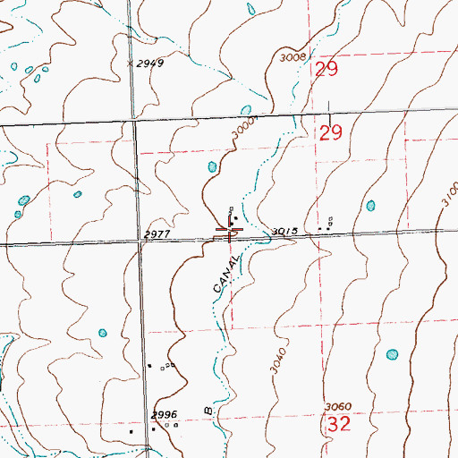 Topographic Map of 19N19W29CDC_01 Well, MT