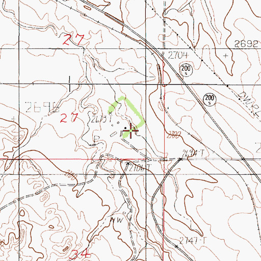 Topographic Map of 19N49E27DDBD01 Well, MT