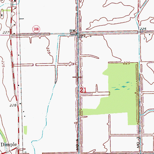 Topographic Map of Ditch Number 4, AR