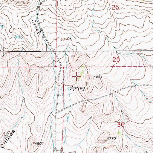 Topographic Map of 19N09E36BB__01 Spring, MT