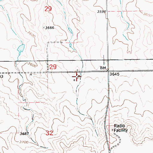 Topographic Map of 19N14E32AAB_01 Well, MT