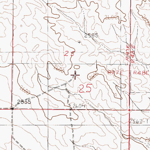 Topographic Map of 19N47E25DBCB01 Well, MT