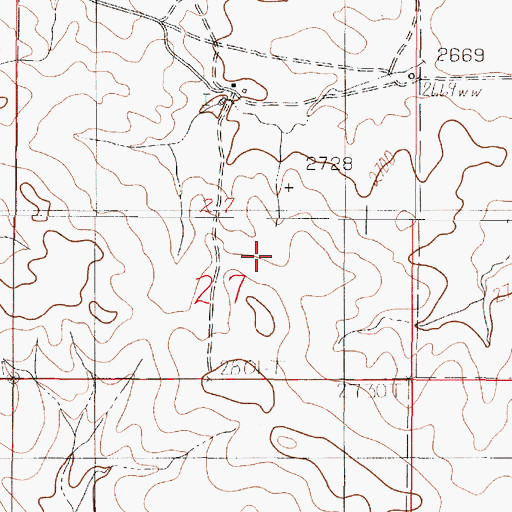 Topographic Map of 19N46E27DBCA01 Well, MT