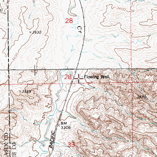 Topographic Map of 19N12E28ABC_01 Well, MT