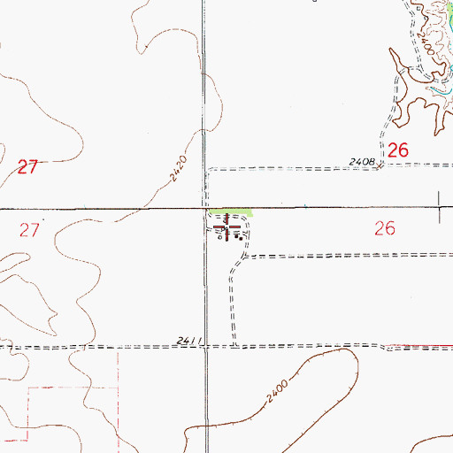 Topographic Map of 19N56E26CBCA01 Well, MT