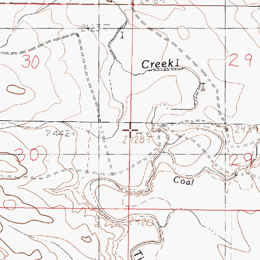 Topographic Map of 19N44E29CBBD01 Well, MT
