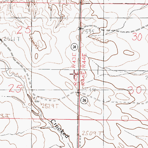 Topographic Map of 19N43E25DAAC01 Well, MT