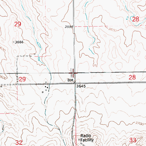 Topographic Map of 19N14E28CCCB01 Well, MT
