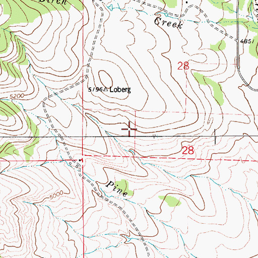 Topographic Map of 19N09E28CC__01 Spring, MT