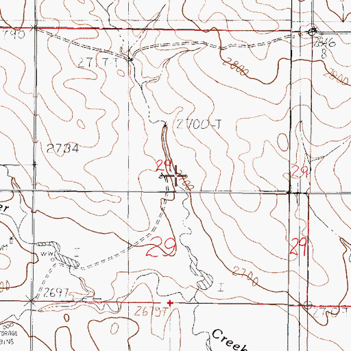 Topographic Map of 19N46E29CAAA01 Well, MT