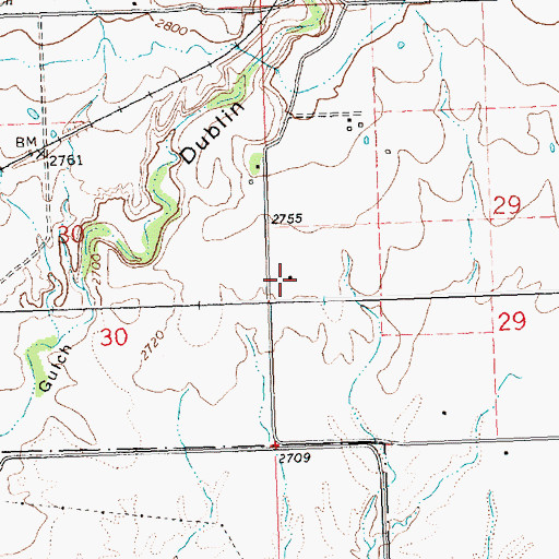 Topographic Map of 19N20W29CBB_01 Well, MT