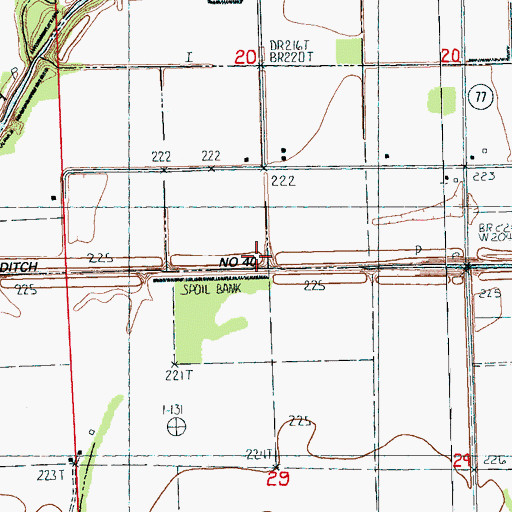 Topographic Map of Ditch Number 40, AR