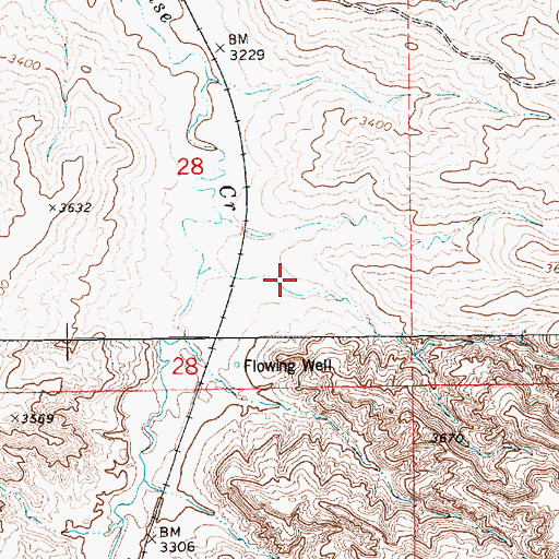 Topographic Map of 19N12E28DCD_01 Well, MT