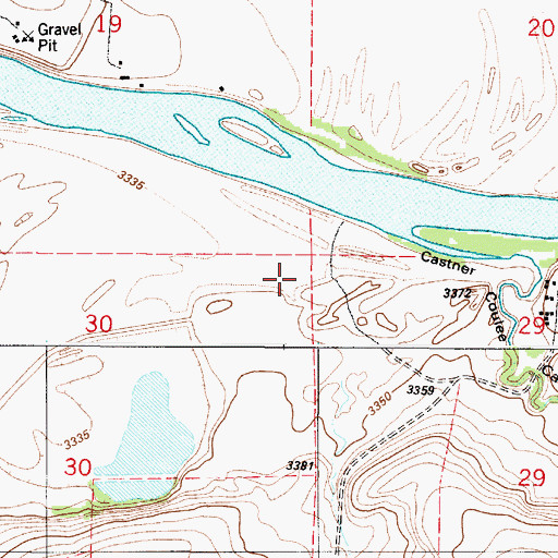 Topographic Map of 19N02E30AAAA01 Well, MT