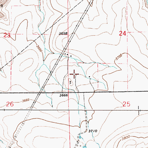 Topographic Map of 19N03E24CCBD01 Well, MT