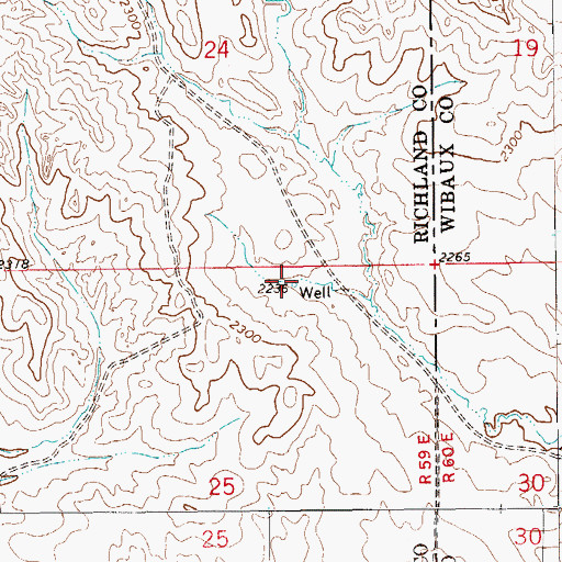 Topographic Map of 19N59E25ABAB01 Well, MT