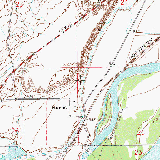 Topographic Map of 19N57E25BB__01 Well, MT