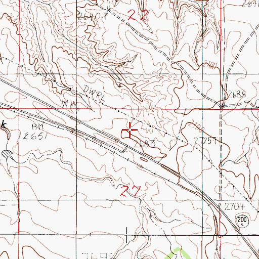 Topographic Map of 19N49E27ABBC01 Well, MT