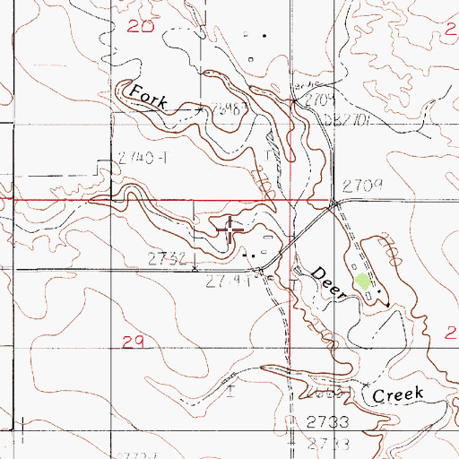 Topographic Map of 19N52E29AAD_01 Well, MT