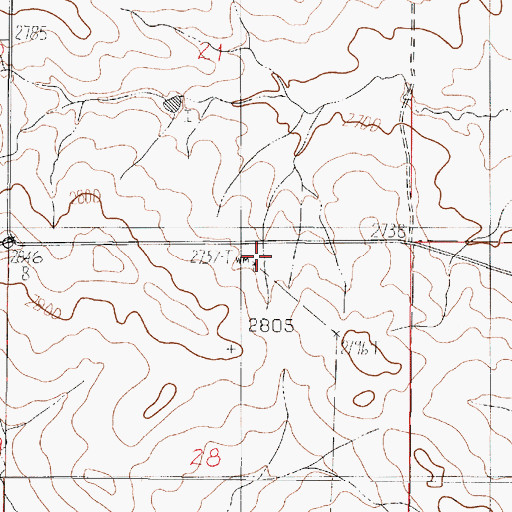 Topographic Map of 19N46E28ABBA01 Well, MT