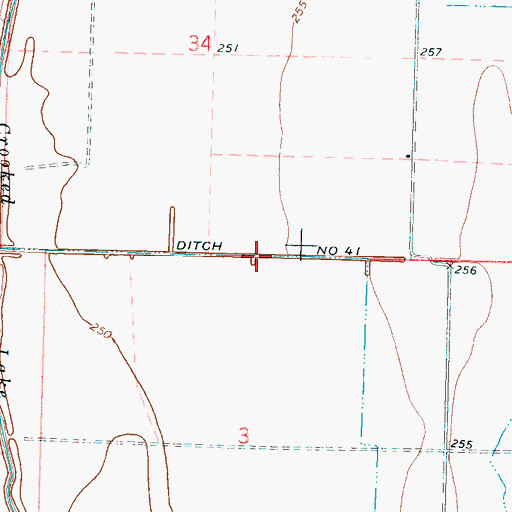Topographic Map of Ditch Number 41, AR