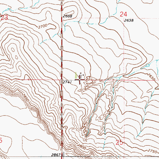 Topographic Map of 19N53E24CCDC01 Well, MT