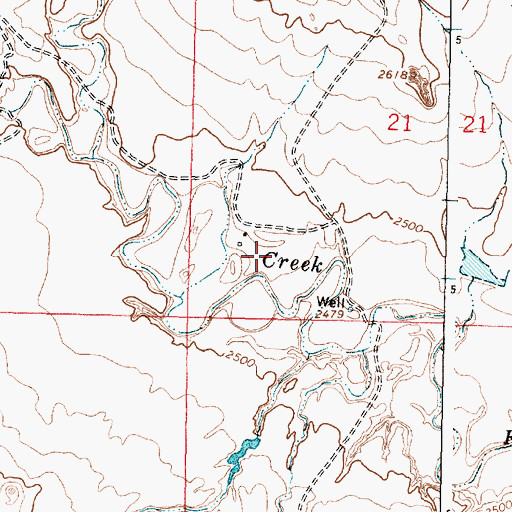 Topographic Map of 19N40E21C___01 Well, MT