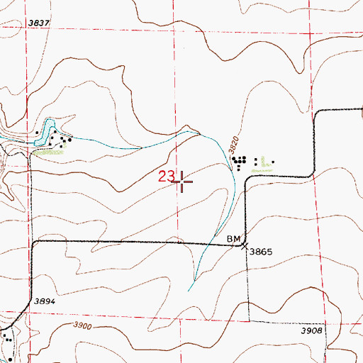 Topographic Map of 19N05E23____02 Well, MT