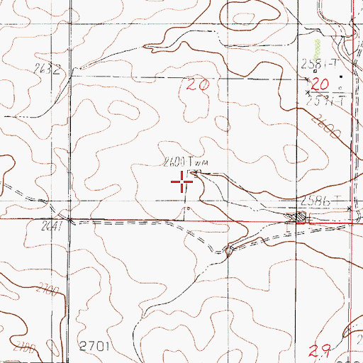 Topographic Map of 19N47E20CDAC01 Well, MT