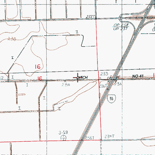 Topographic Map of Ditch Number 41, AR