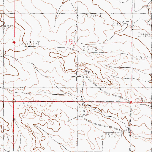 Topographic Map of 19N48E19DCBA01 Well, MT