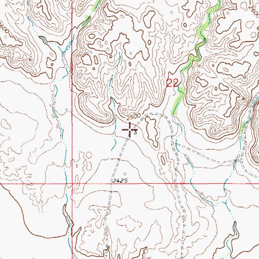 Topographic Map of 19N55E22CACD01 Well, MT
