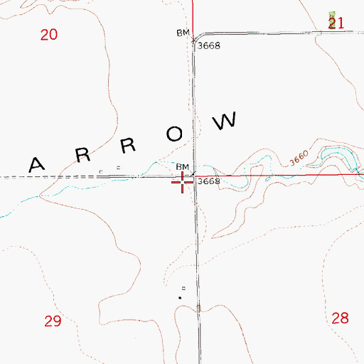 Topographic Map of 19N13E29AAAA01 Well, MT