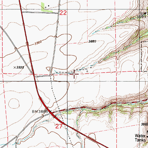 Topographic Map of 19N06E22D___01 Well, MT