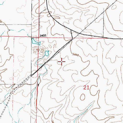 Topographic Map of 19N01E21B___01 Well, MT