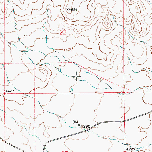 Topographic Map of 19N10E22DC__01 Spring, MT