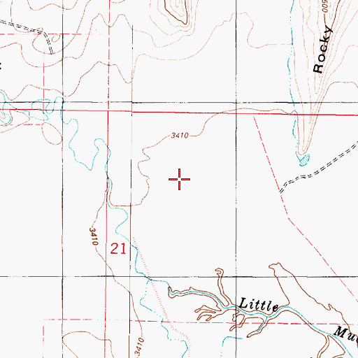 Topographic Map of 19N01W21B___01 Well, MT