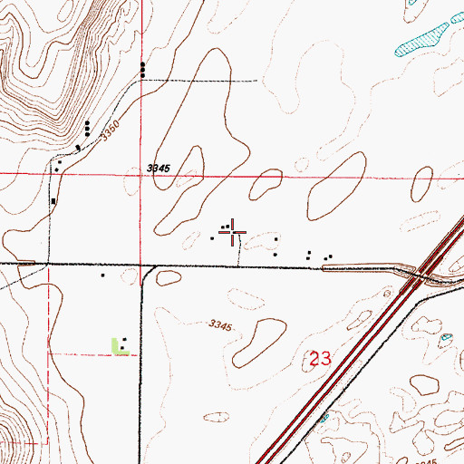 Topographic Map of 19N01E23BACB01 Well, MT