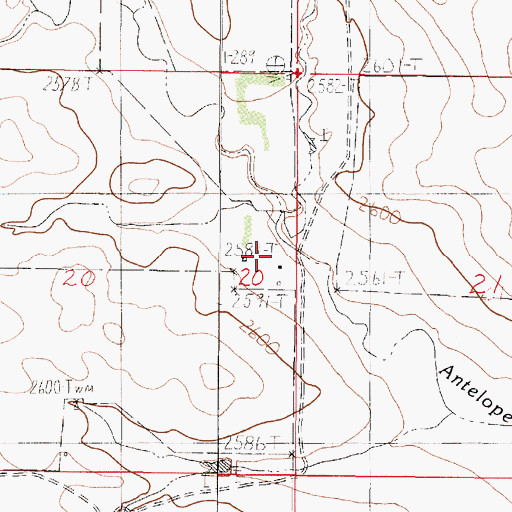 Topographic Map of 19N47E20ADDC02 Well, MT