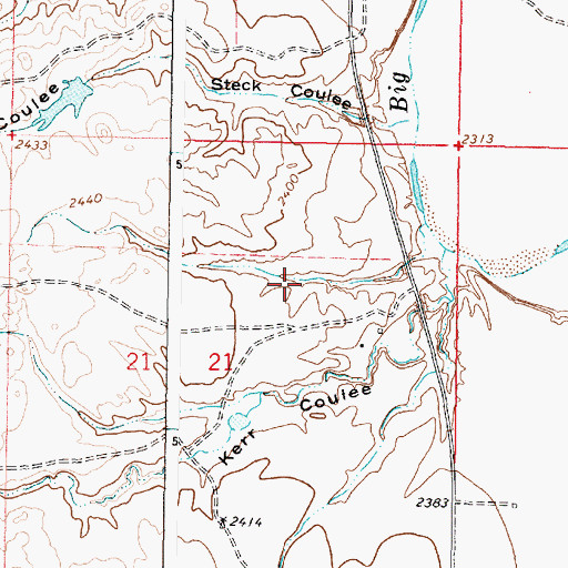 Topographic Map of 19N42E21A___01 Well, MT