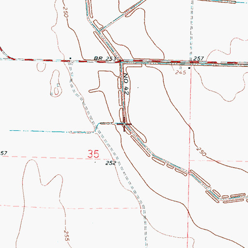 Topographic Map of Ditch Number 42, AR