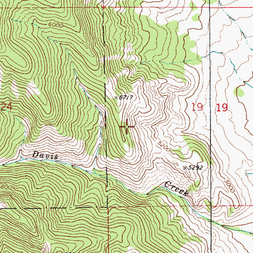 Topographic Map of 19N10E19CB__01 Spring, MT
