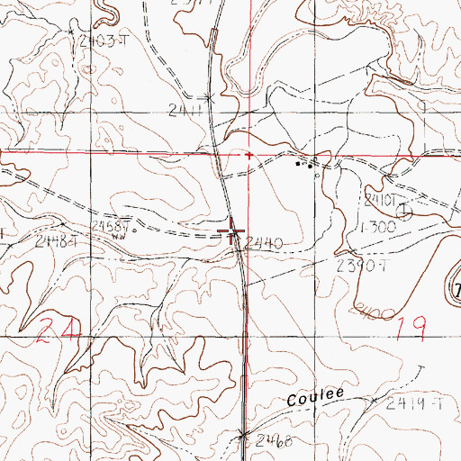Topographic Map of 19N43E24AADC01 Well, MT