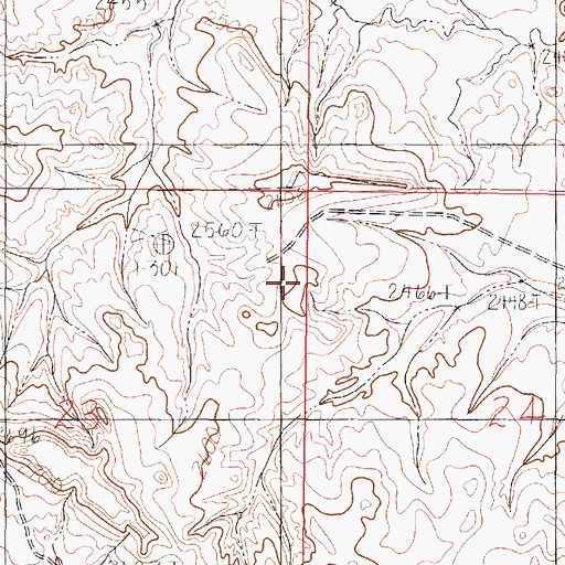 Topographic Map of 19N43E23AADC01 Well, MT