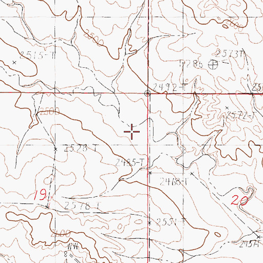 Topographic Map of 19N48E19AADD01 Well, MT