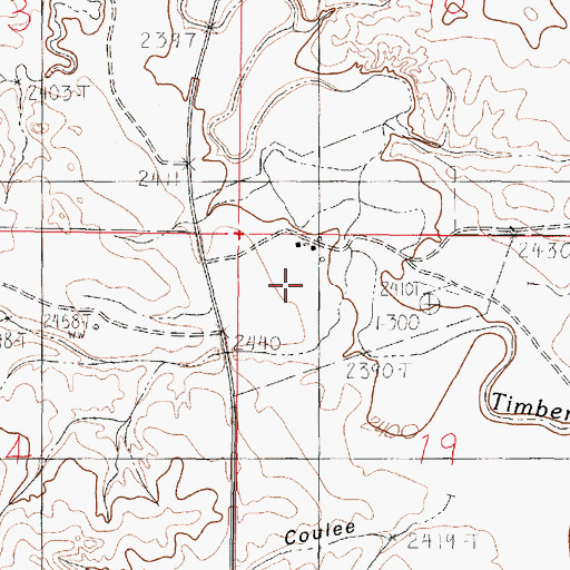 Topographic Map of 19N44E19BBAB01 Well, MT